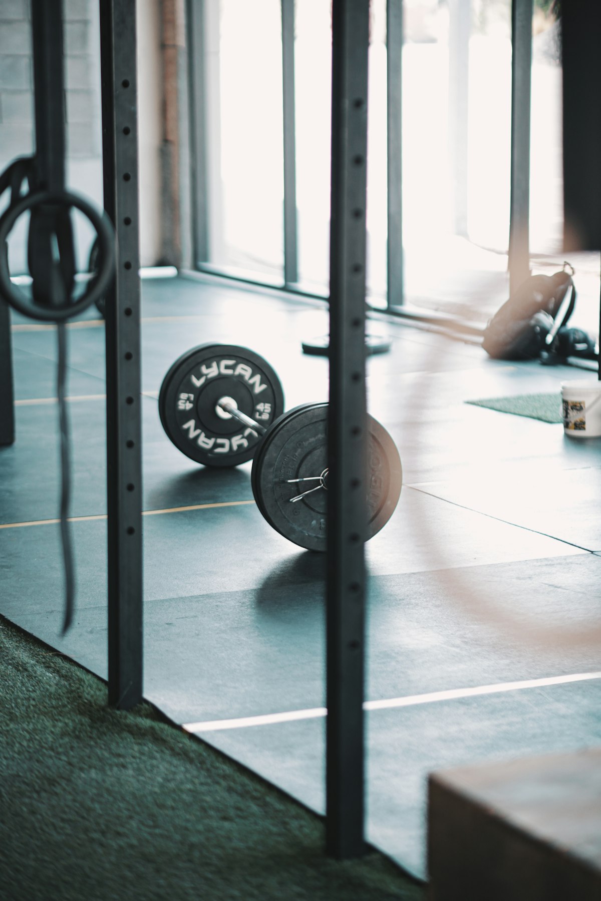 Loaded barbell ready for a training session